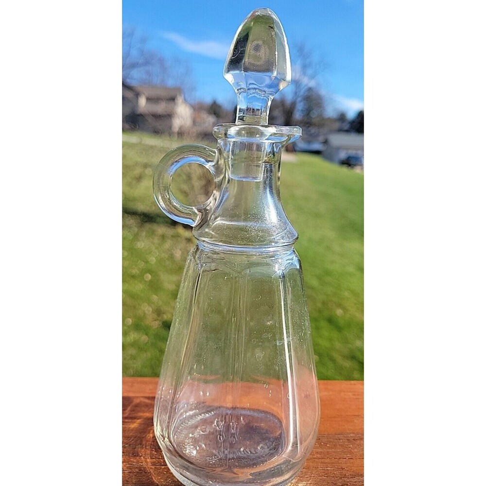 Vintage Duraglas Cruet with Stopper Clear Glass Crafting MCM Vinegar Oil